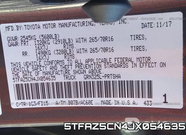 5TFAZ5CN4JX054635 фото 8