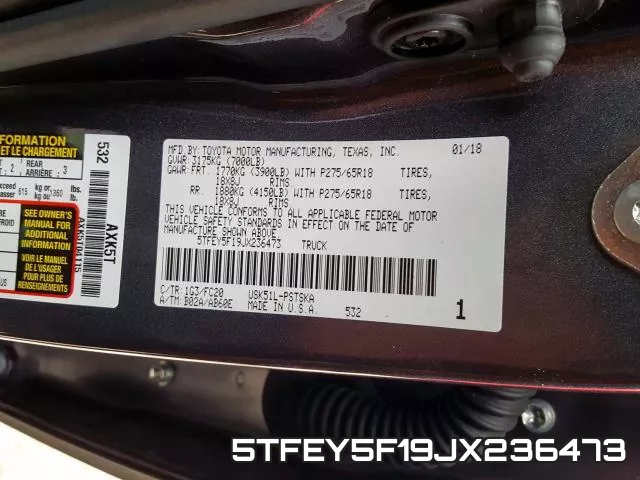 5TFEY5F19JX236473 фото 2