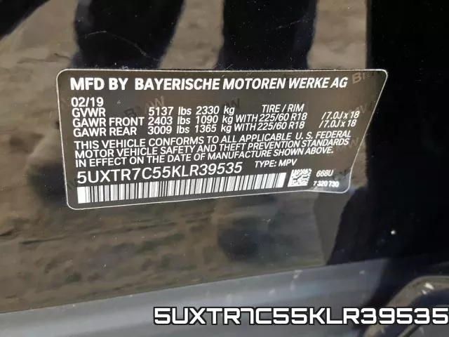 5UXTR7C55KLR39535 фото 2