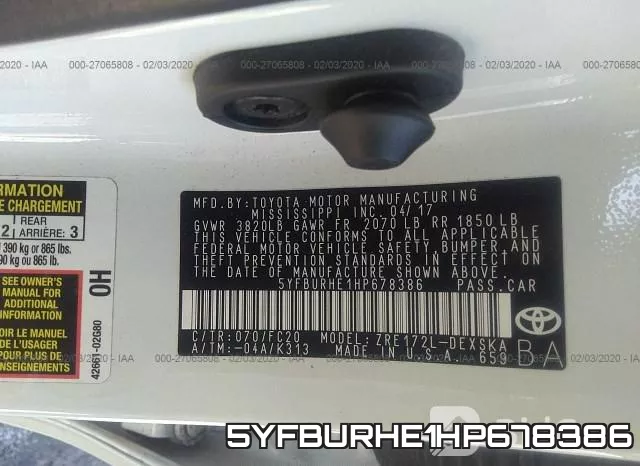 5YFBURHE1HP678386 фото 7