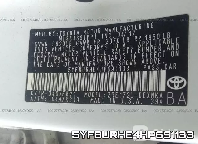 5YFBURHE4HP691133 фото 10