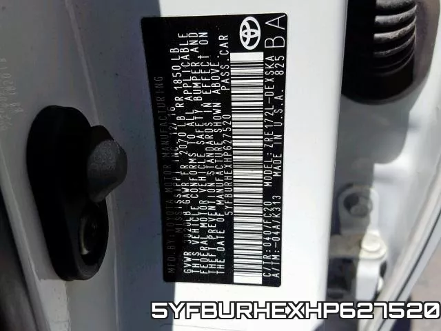 5YFBURHEXHP627520 фото 2