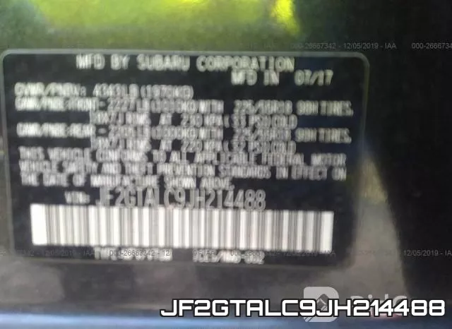 JF2GTALC9JH214488 фото 9