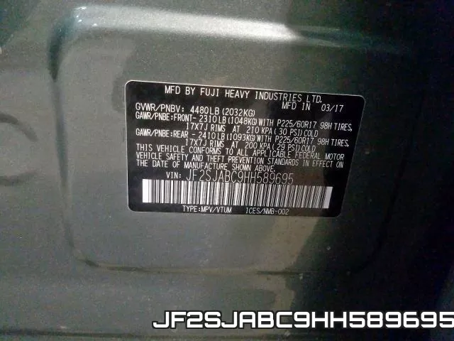 JF2SJABC9HH589695 фото 2