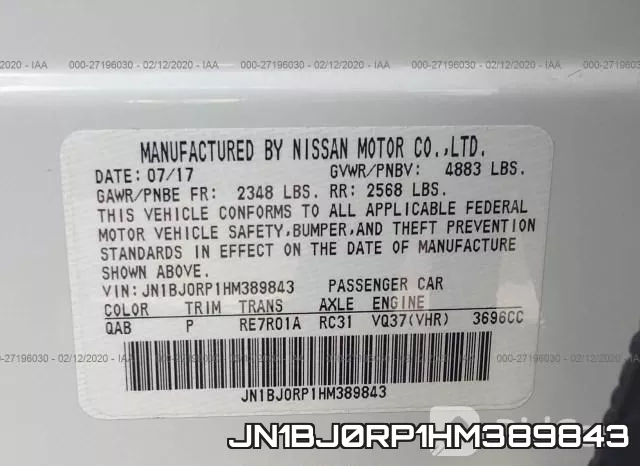 JN1BJ0RP1HM389843 фото 10