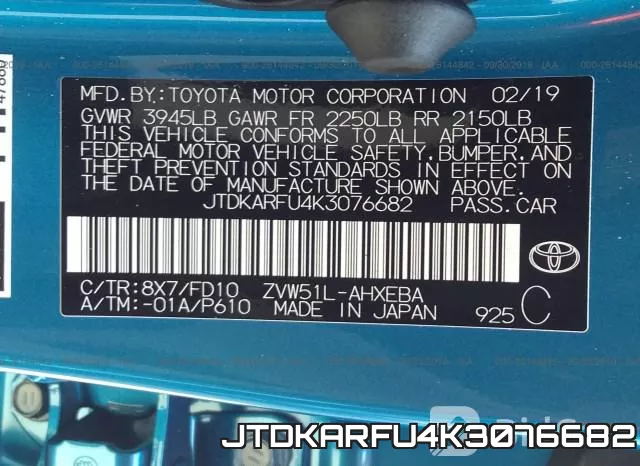 JTDKARFU4K3076682 фото 4