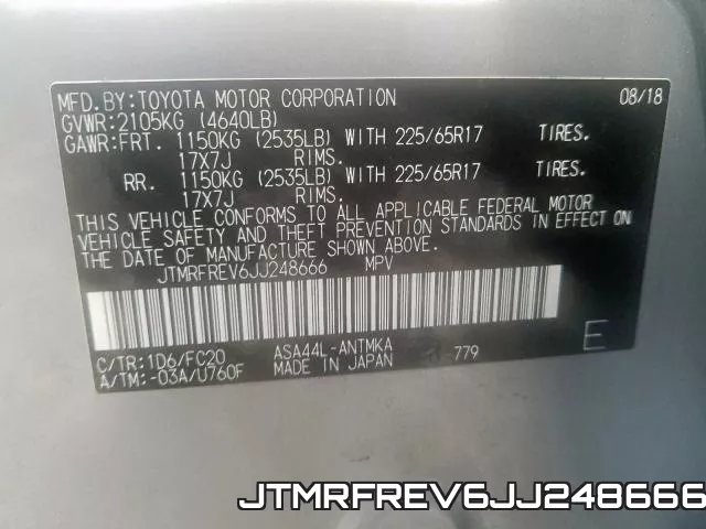 JTMRFREV6JJ248666 фото 2