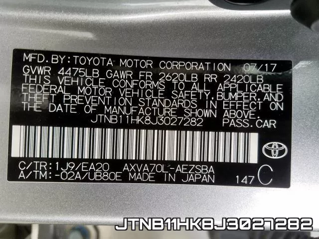 JTNB11HK8J3027282 фото 2