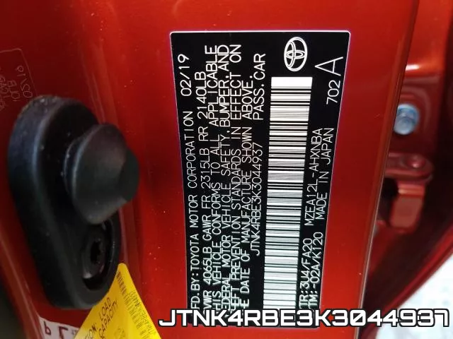 JTNK4RBE3K3044937 фото 2