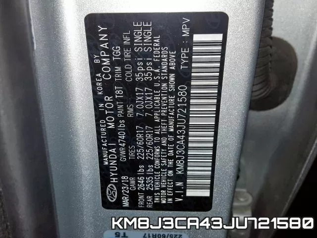 KM8J3CA43JU721580 фото 2
