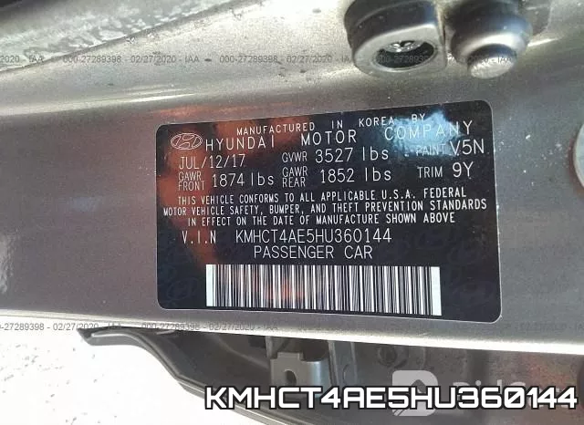 KMHCT4AE5HU360144 фото 3