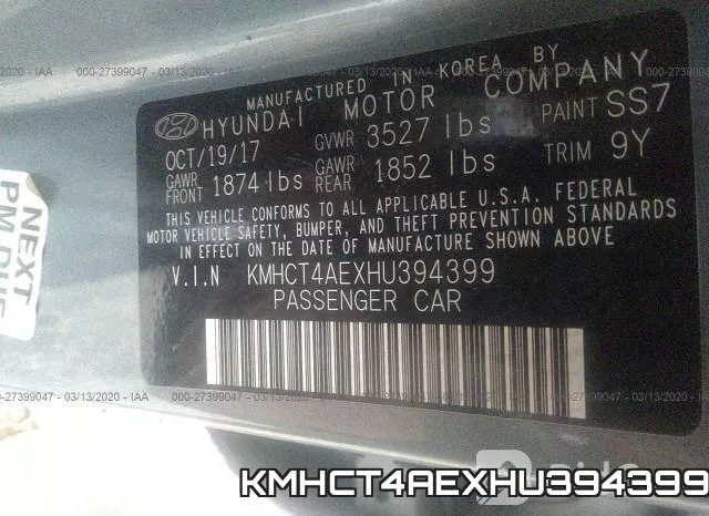 KMHCT4AEXHU394399 фото 10