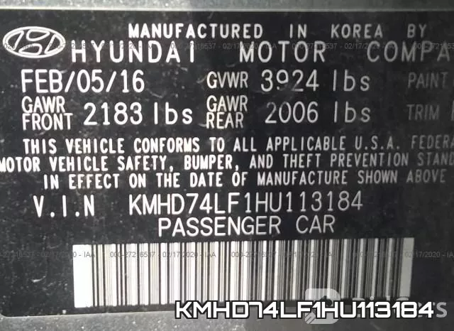 KMHD74LF1HU113184 фото 6
