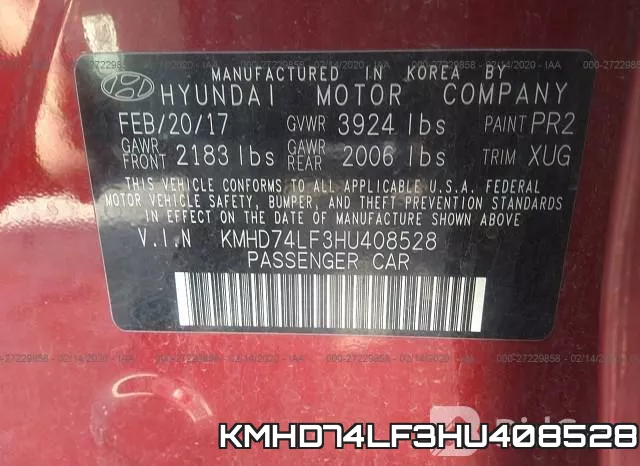KMHD74LF3HU408528 фото 9
