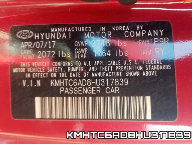 KMHTC6AD8HU317839 фото 2