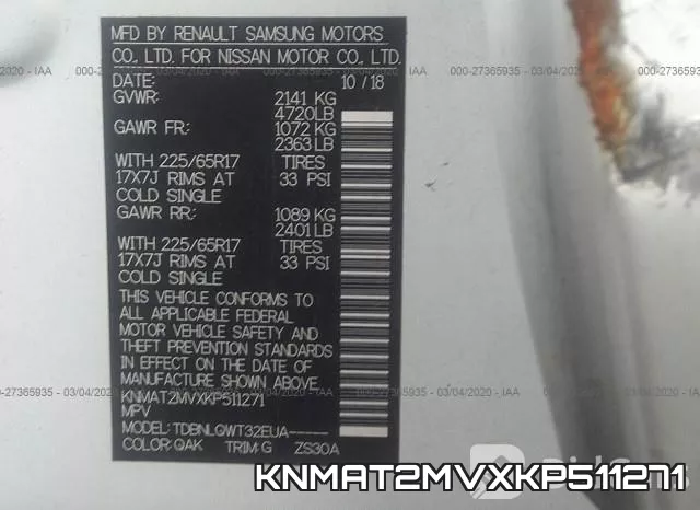 KNMAT2MVXKP511271 фото 10