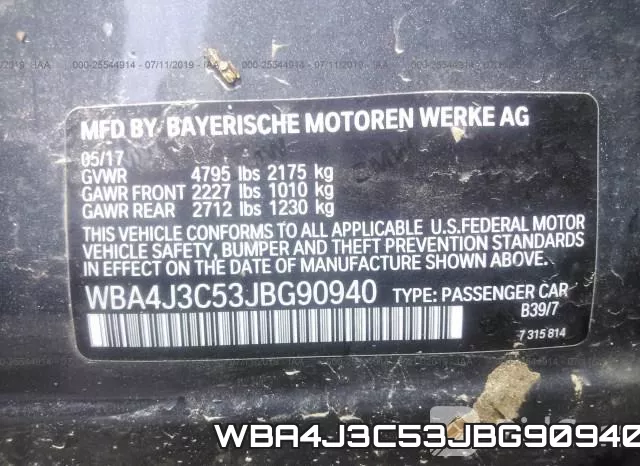 WBA4J3C53JBG90940 фото 7