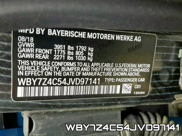 WBY7Z4C54JVD97141 фото 2