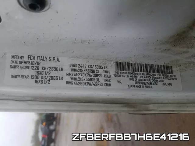 ZFBERFBB7H6E41216 фото 2