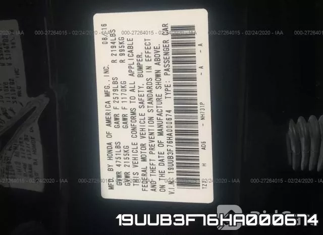 19UUB3F76HA000674 фото 8