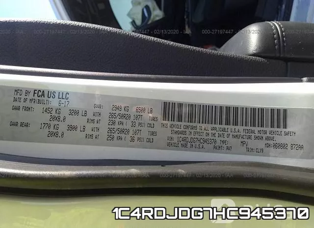 1C4RDJDG7HC945370 фото 10