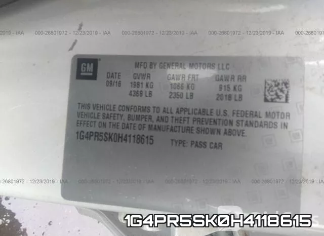 1G4PR5SK0H4118615 фото 5