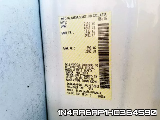 1N4AA6AP1HC364590 фото 2