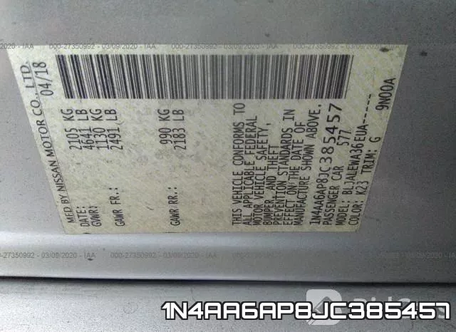 1N4AA6AP8JC385457 фото 7