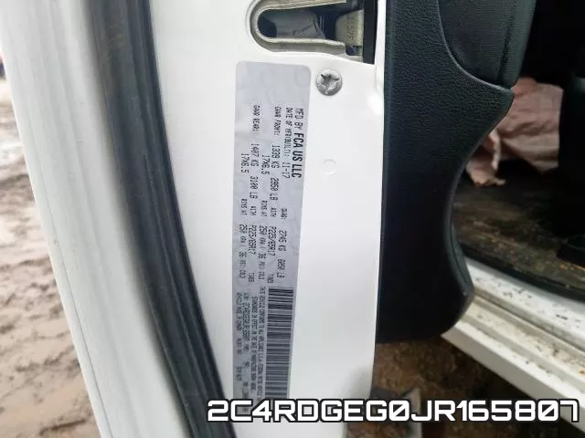 2C4RDGEG0JR165807 фото 2