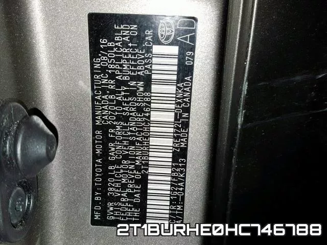 2T1BURHE0HC746788 фото 2