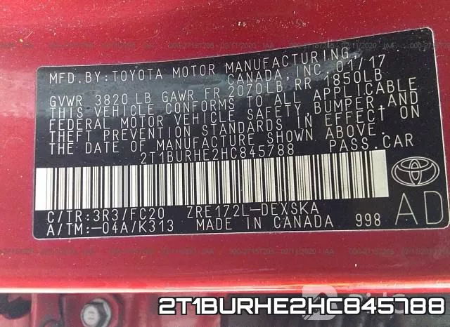 2T1BURHE2HC845788 фото 9