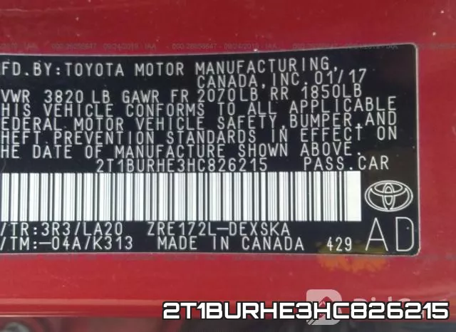 2T1BURHE3HC826215 фото 3