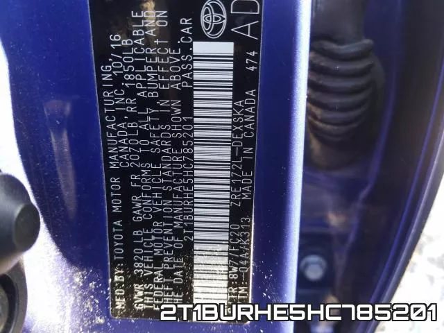 2T1BURHE5HC785201 фото 2