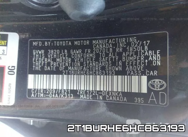 2T1BURHE6HC863193 фото 8