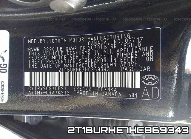2T1BURHE7HC869343 фото 10