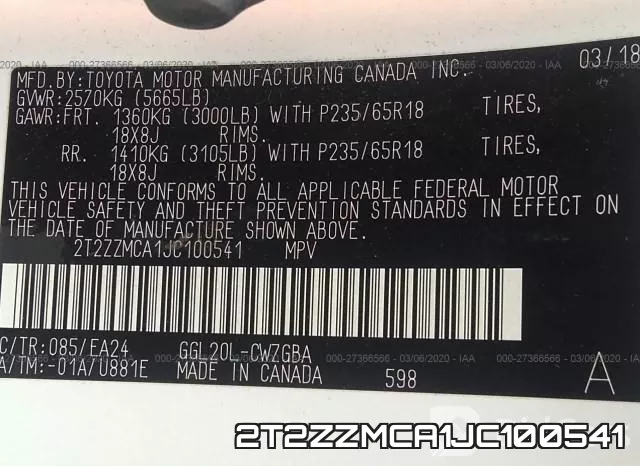 2T2ZZMCA1JC100541 фото 6