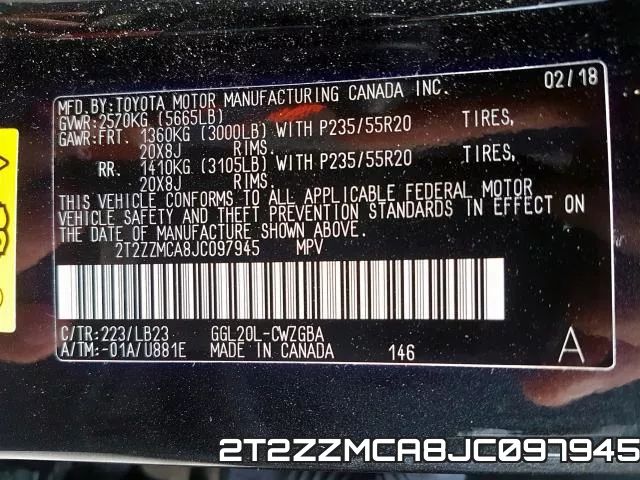 2T2ZZMCA8JC097945 фото 2
