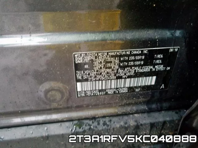 2T3A1RFV5KC040888 фото 2