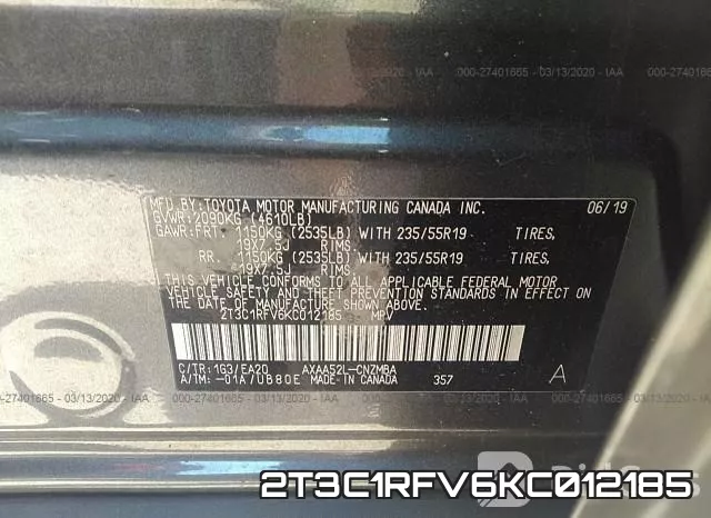 2T3C1RFV6KC012185 фото 5