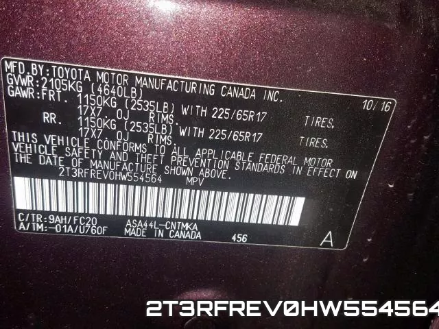 2T3RFREV0HW554564 фото 2