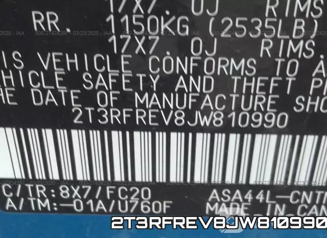 2T3RFREV8JW810990 фото 2