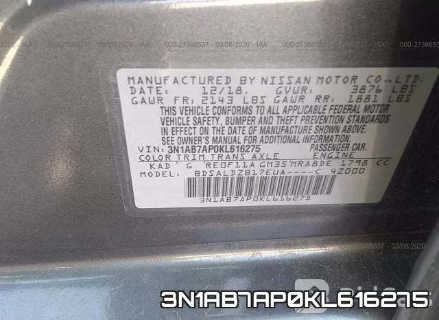 3N1AB7AP0KL616275 фото 7