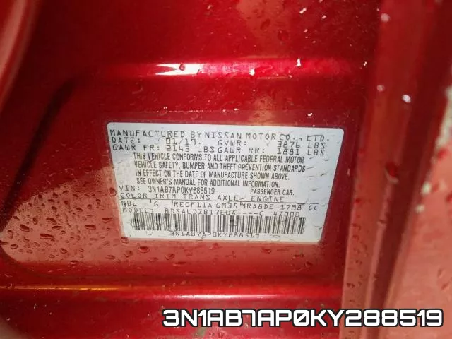 3N1AB7AP0KY288519 фото 2