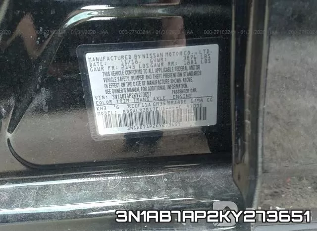3N1AB7AP2KY273651 фото 10