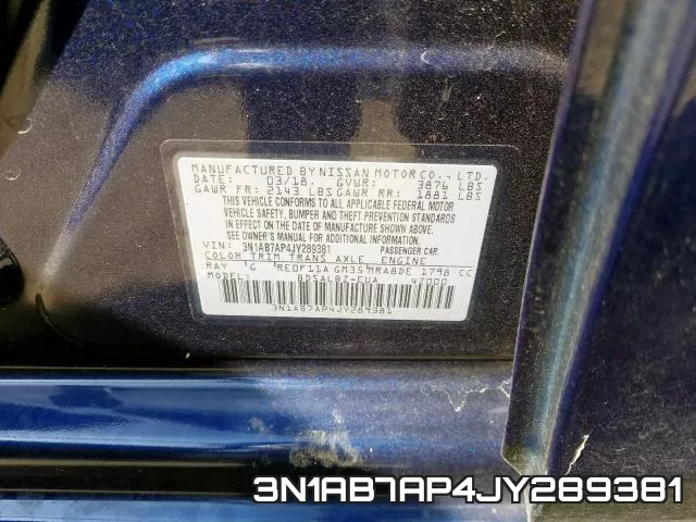 3N1AB7AP4JY289381 фото 2