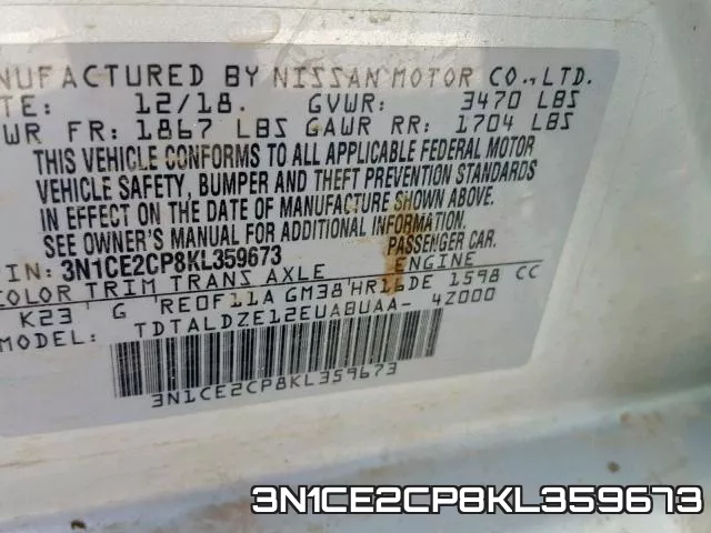 3N1CE2CP8KL359673 фото 2