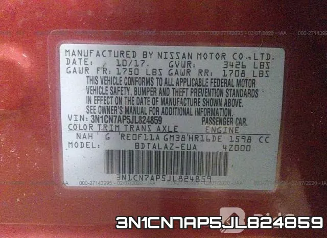 3N1CN7AP5JL824859 фото 4