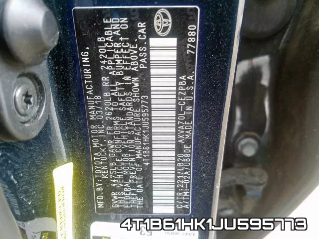 4T1B61HK1JU595773 фото 2