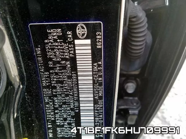 4T1BF1FK6HU709991 фото 2
