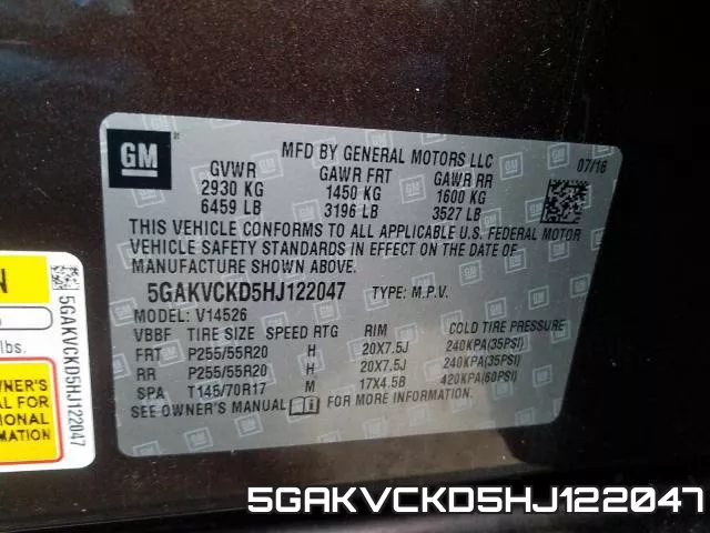 5GAKVCKD5HJ122047 фото 2